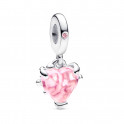 CHARM COLGANTE &Aacute;RBOL DE LA FAMILIA Y CORAZ&Oacute;N ROSA 792654C01