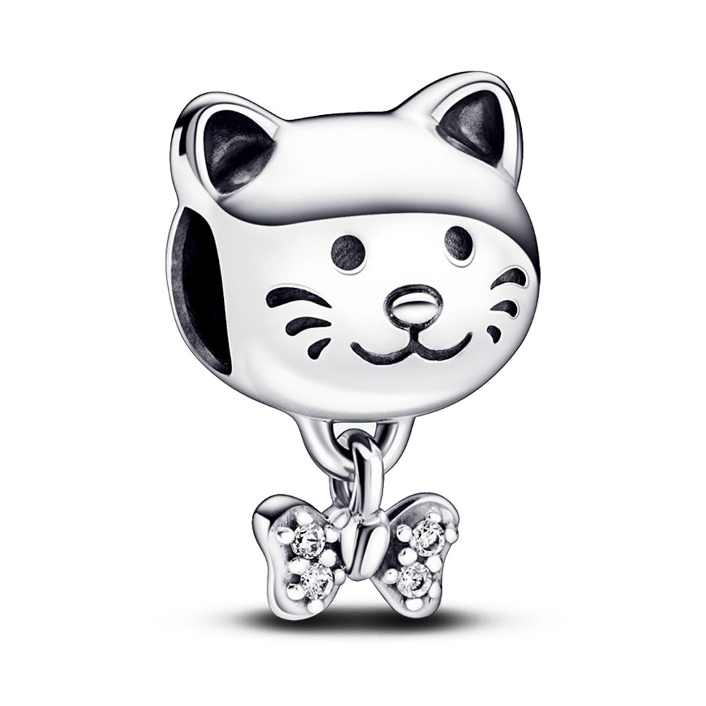 Pandora Silver Charms Cat And Bow Pet Charm 792255C01