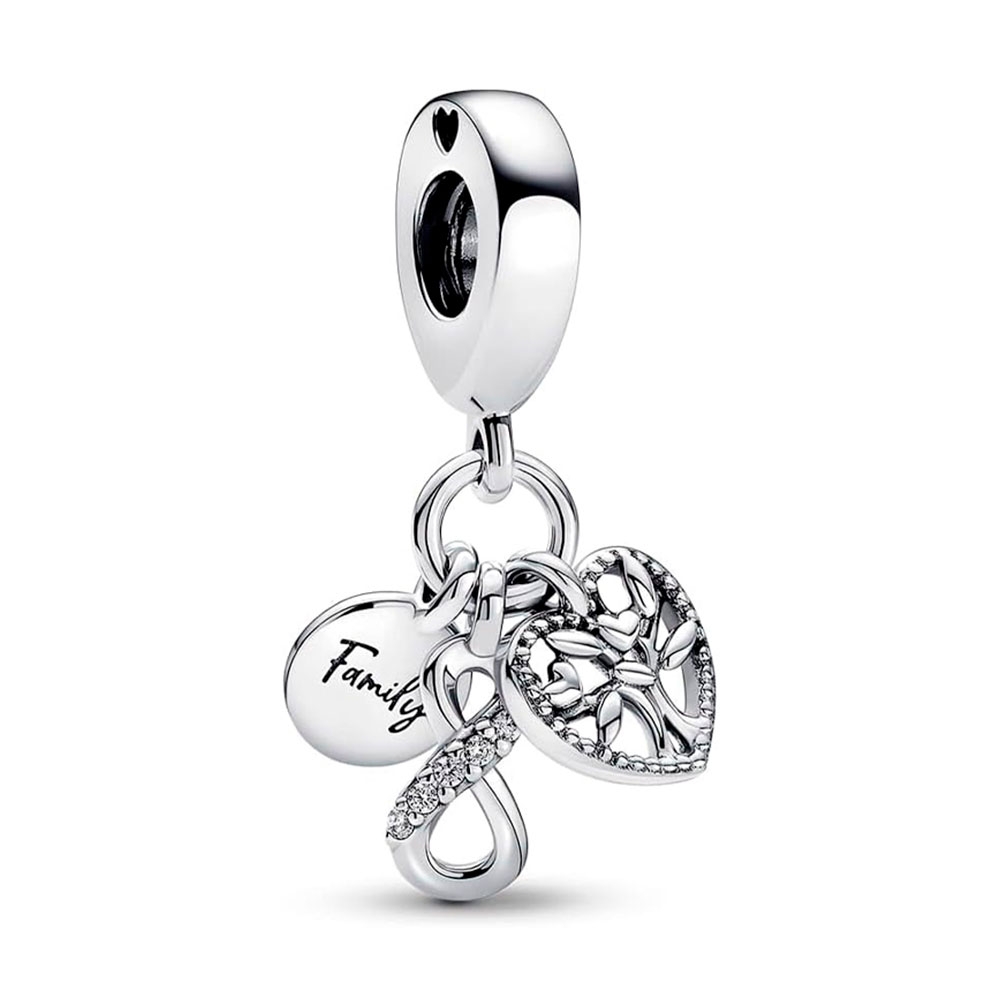 Pandora Silver Charms Triple Infinity Family Pendant Charm 792201C01