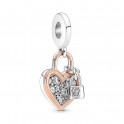 CHARM COLGANTE DOBLE CANDADO CORAZ&Oacute;N 780087C01