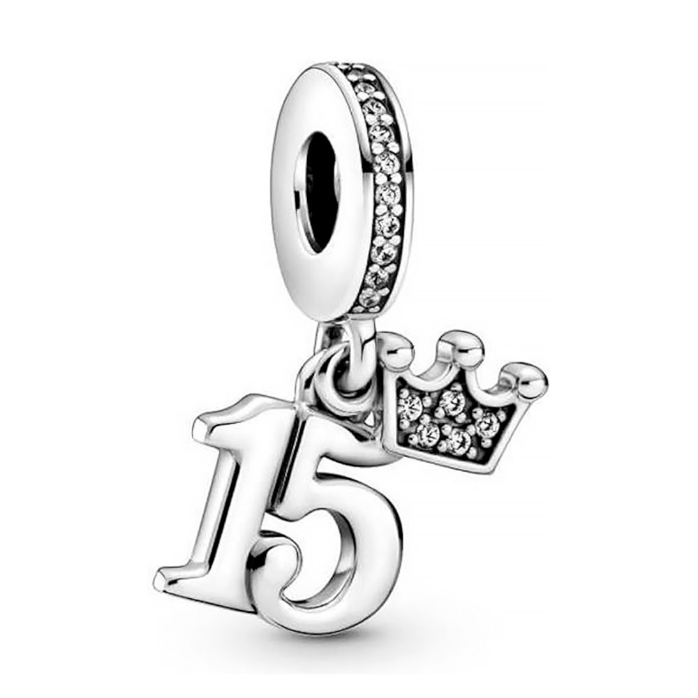 Pandora Women's Silver Charms 15Th Birthday Pendant Charm 799540C01