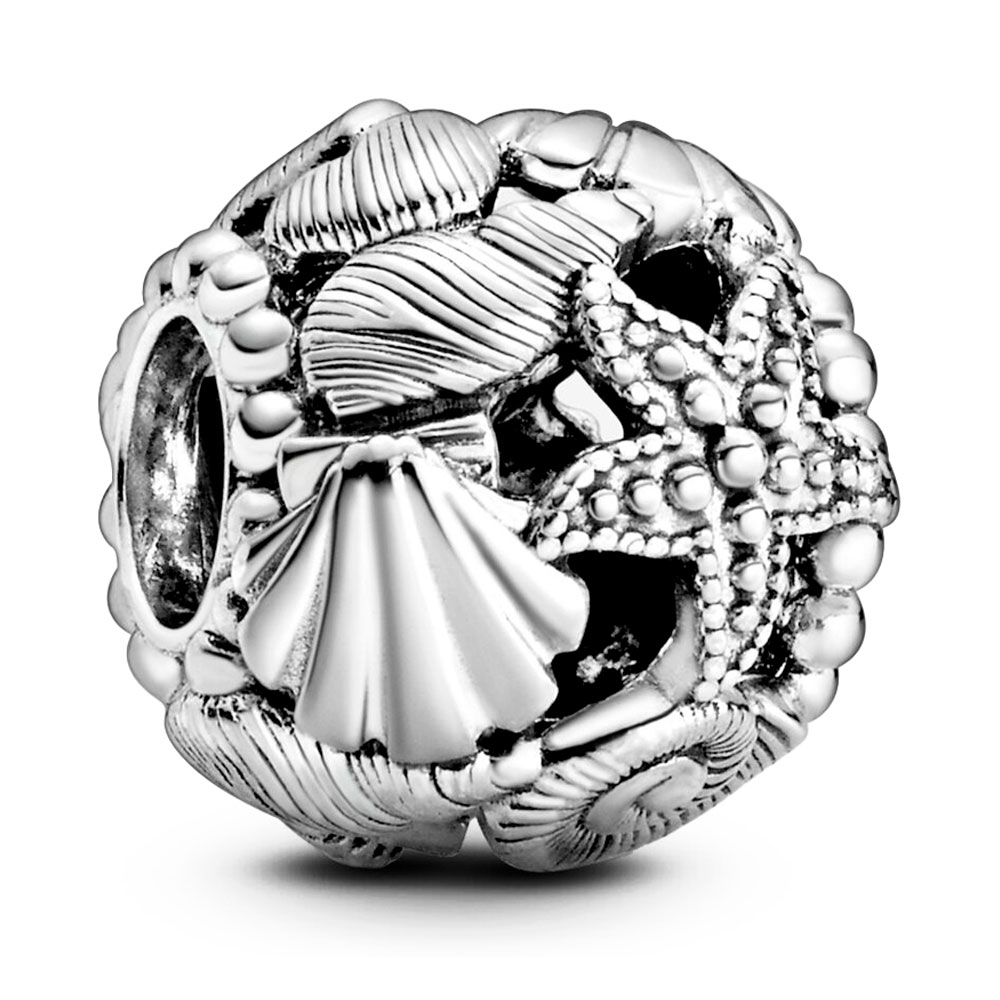 Pandora Silver Charms Starfish, Shell And Hearts Charm 798950C00