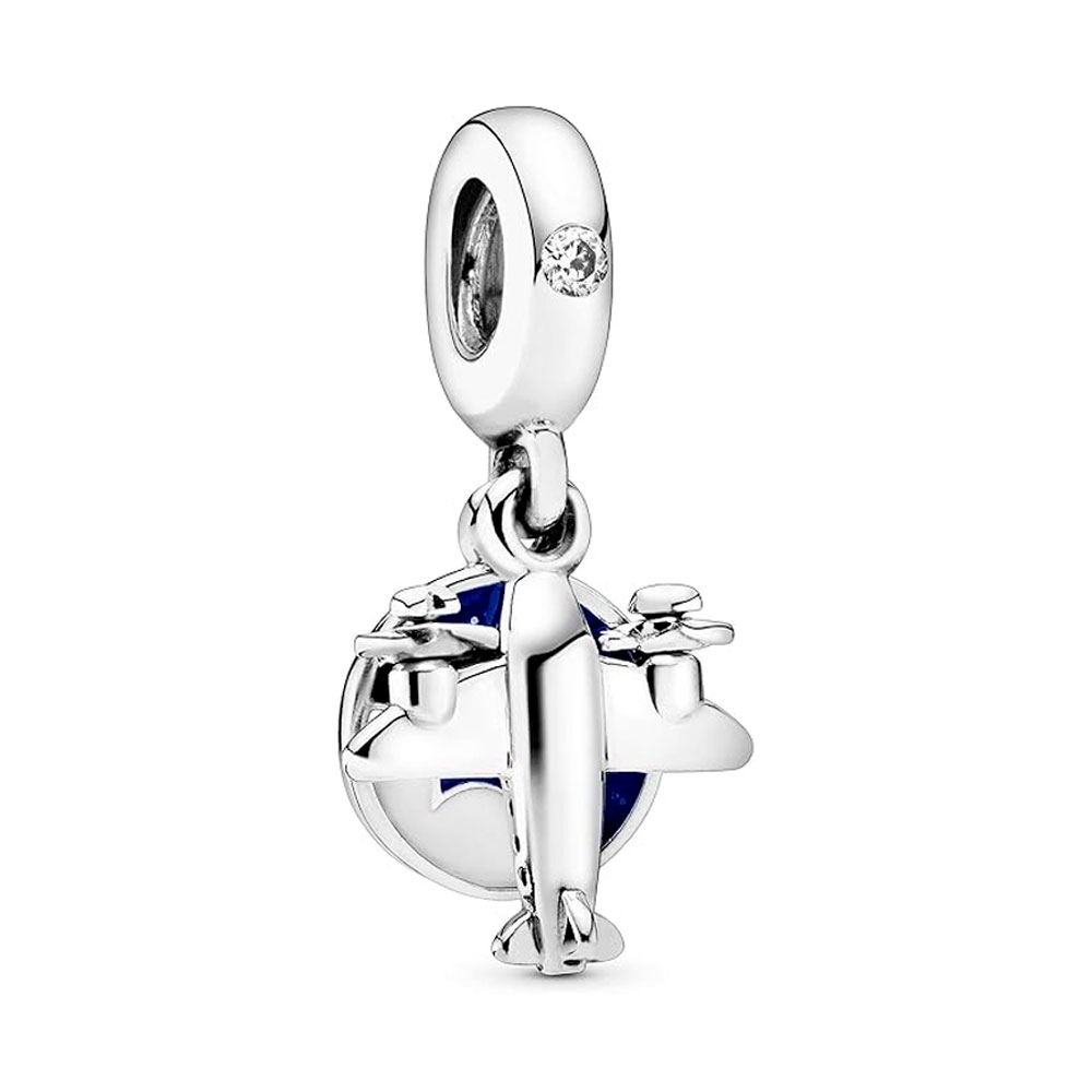 Pandora Silver Charms Plane Sterling Pendant Charm 798027Cz