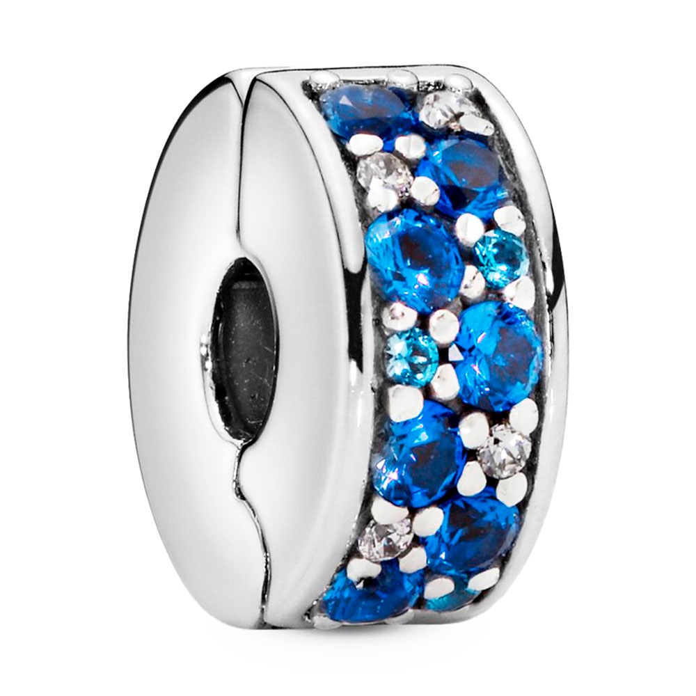 Pandora Blue Charms Pavé Clip Charm 791817Nsb-Mx
