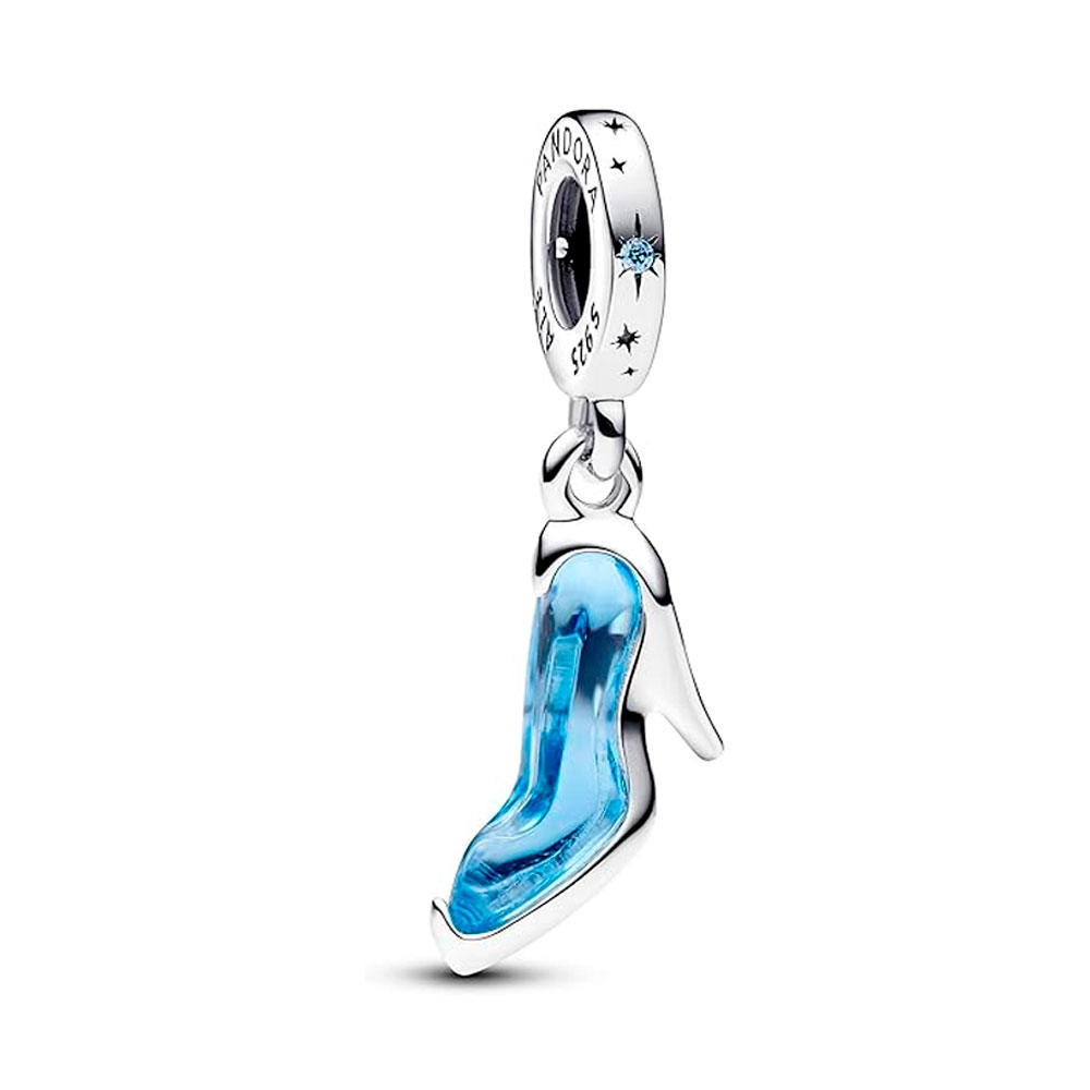 Pandora Light/Blue Charms Disney Cinderella Glass Shoe Pendant Charm 793071C01