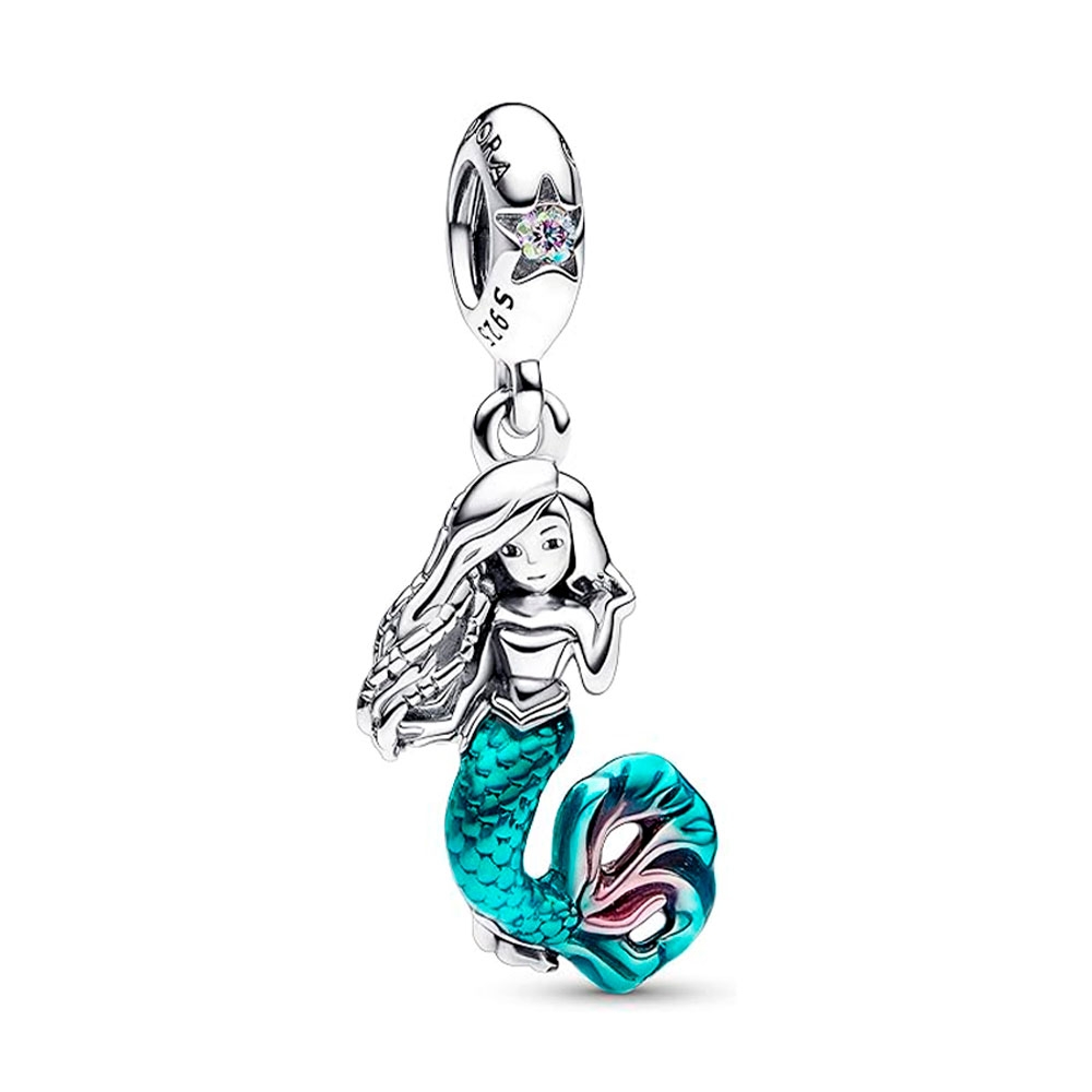 Pandora Silver/Turquoise Charms Disney's Little Mermaid Ariel Pendant Charm 792695C01
