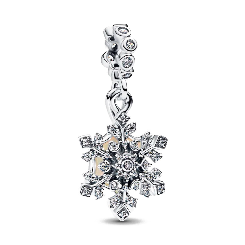 Pandora Silver Charms Double Snowflake Pendant Charm 794142C01