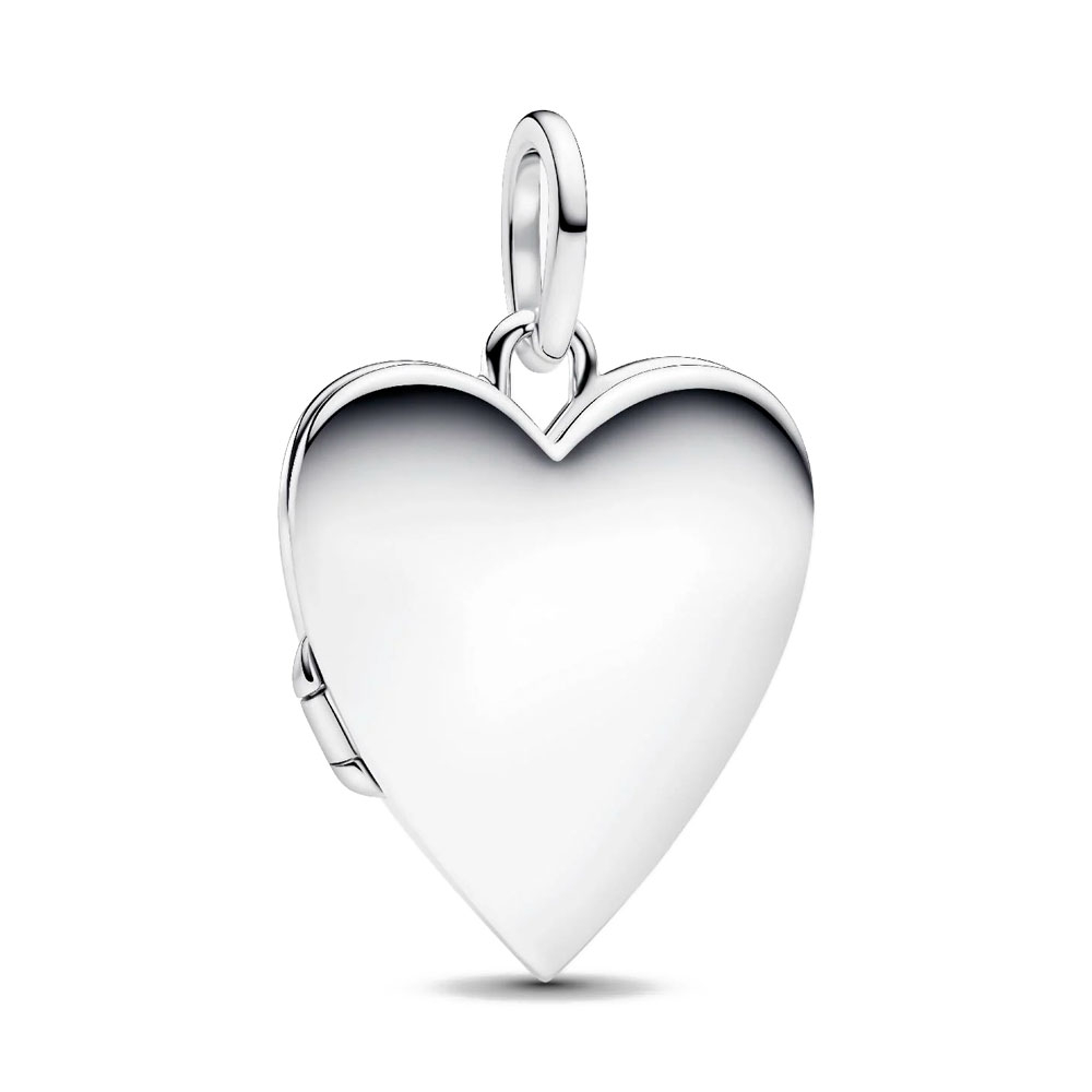 Pandora Silver Charms Heart-Shaped Pendant Tag That Opens 394013C01