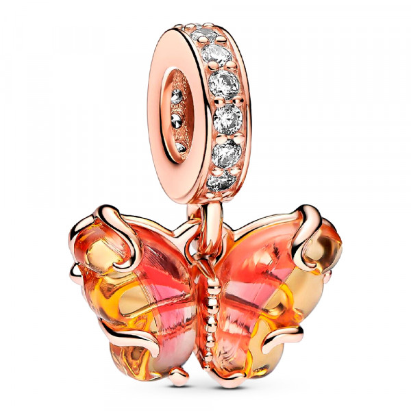 charm-colgante-de-cristal-de-murano-rosa-y-amarillo-mariposa-782698c01