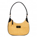 Raffia half-moon bag