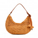 bolso media luna de rafia