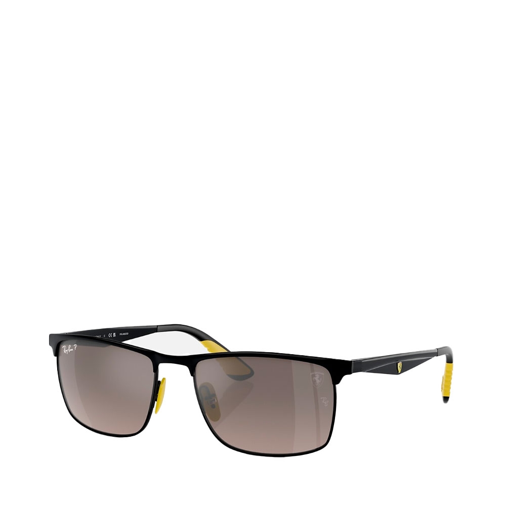 Ray-Ban Unisex Sunglass RB3726M Scuderia Ferrari Collection Polarized+ Lenses - Frame color: Black On Black, Lens color: Grey Polarised+