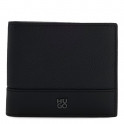 Leather bifold wallet with stacked logo detail