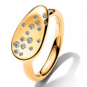 Anello a sigillo ovale medio con gemme incastonate 164707C01