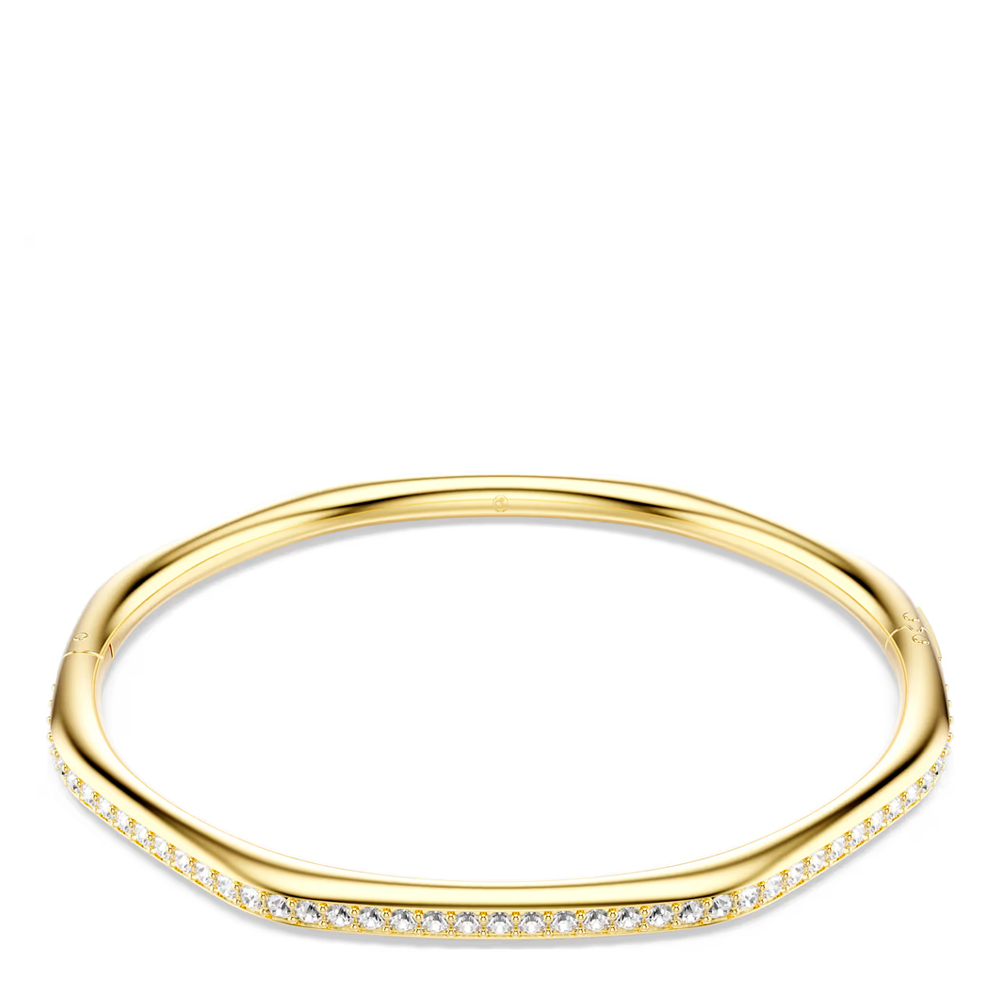 Swarovski Dextera Armreif, Achteckform, Rundschliff, 18K Goldbeschichtet Weiß Mittel - Bild 3