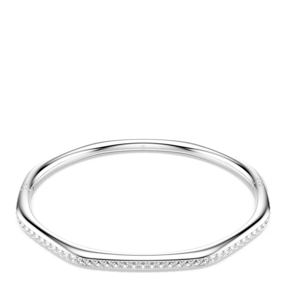 Swarovski Dextera Armreif, Achteckform, Rundschliff, Rhodiniert Weiß Mittel - Bild 2