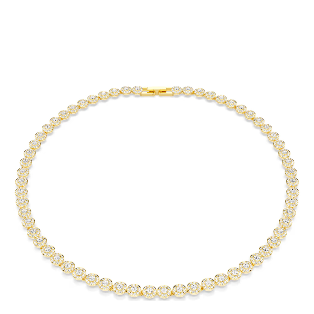 Swarovski Unisex White Una Angelic Necklace, Round Cut, Small, 18K Gold Finish - Image 2