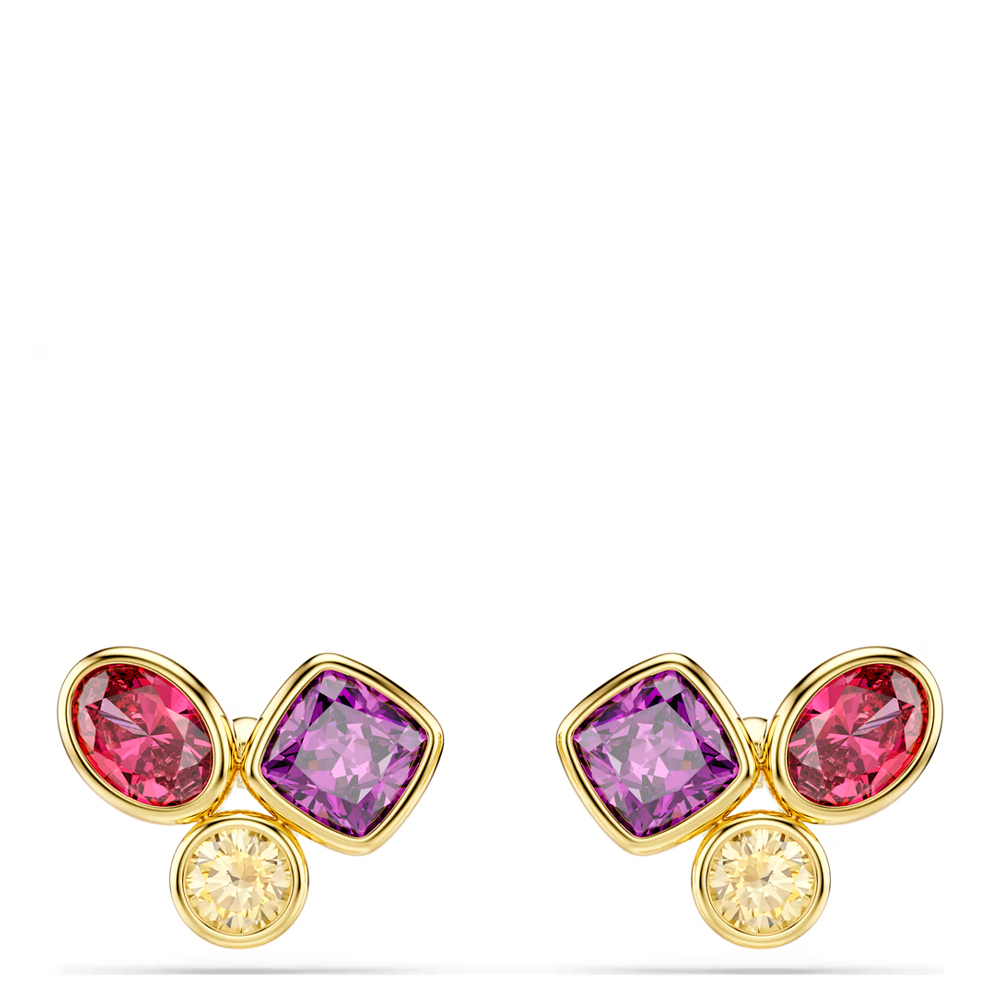 Swarovski Light/Gold Earrings Imber Button Earrings