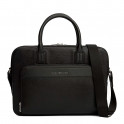 Textured laptop bag with logo