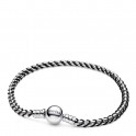 Pulseira Corrente Caixa Cord&atilde;o Preto 593816C02