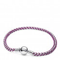 Pulsera Cadena Caja Cord&oacute;n Morado 593816C03