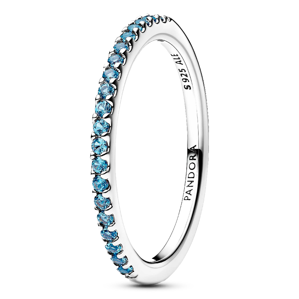Pandora Anillo Banda Brillante Aguamarina 192999C03