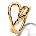 Anillo Coraz&oacute;n Forma Org&aacute;nica con Gemas Engastadas 164675C01