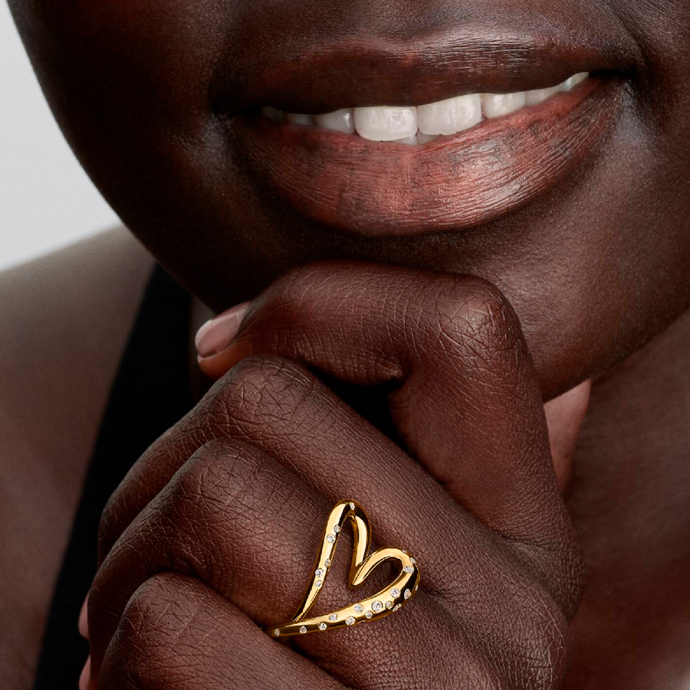 Pandora Anillo Corazón Forma Orgánica con Gemas Engastadas 164675C01 – imagen 2