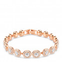 Round cut, White, Rhodium plated