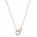 Collier &agrave; cercles entrelac&eacute;s avec perles et pav&eacute; 364825C01