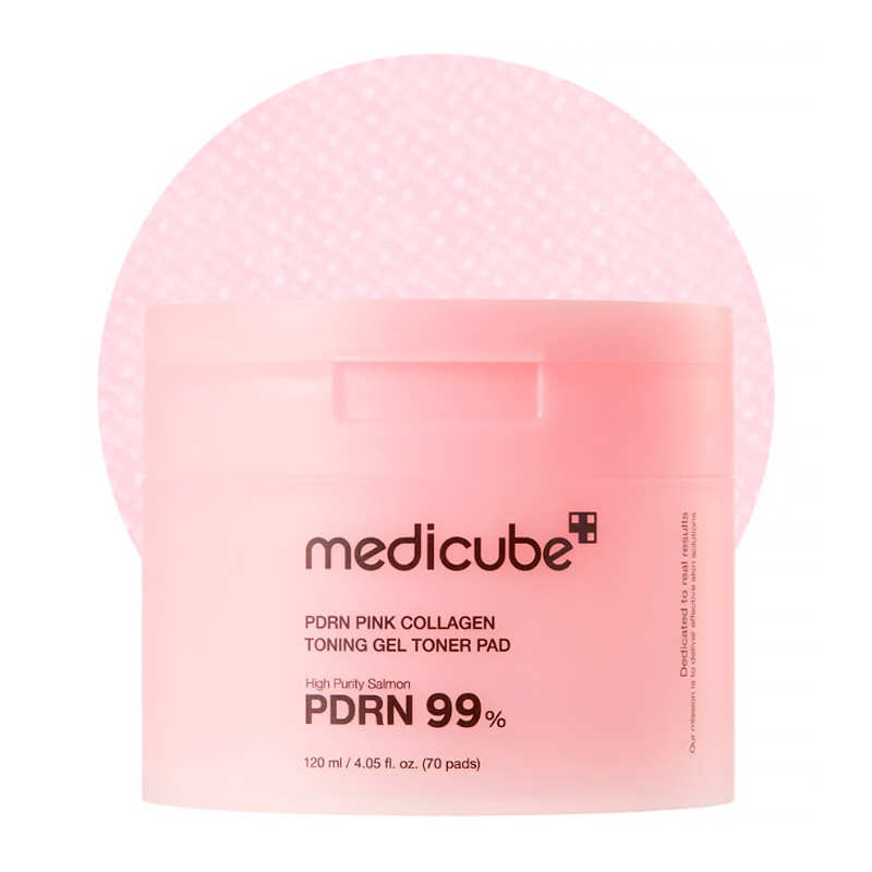 Medicube Women's Pink Face Skin Care Pdrn Collagen Gel Toner Pad Collagen Glow Effect Discs