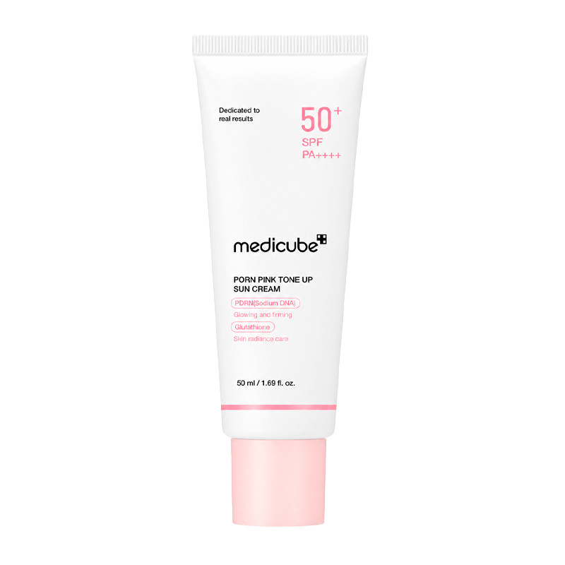 Medicube Women's Pink/Cream Face Skin Care Pdrn Tone Up Sun Spf50+ Protective Facial