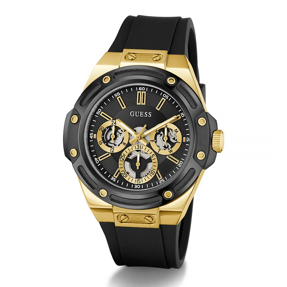 Guess Men's Quartz Black Stainless Steel Watch 44mm - Black