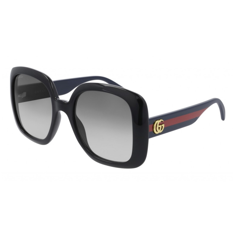 Gucci GG0713S 001 Black/Grey Gradient Square Sunglasses in Black