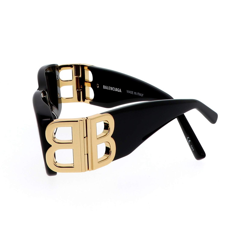 Balenciaga BB0096S 001 Acetato Black Gold Grey – imagen 2