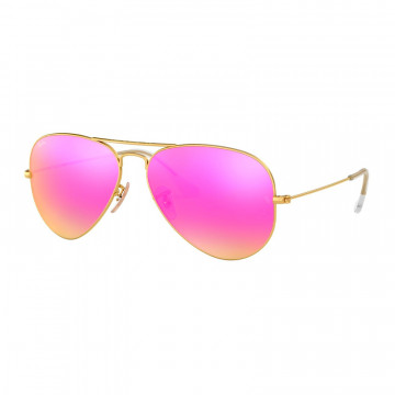 rb3025-aviator-stor-metall-112-4t-matt-guld-grön-spegel-fuxia