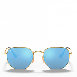 SUNGLASSES RAY-BAN RB3548N HEXAGONAL 001/9O GOLD LIGHT BLUE  display picture 3