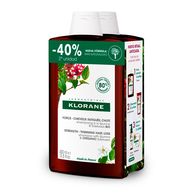 Klorane Champús Champú a la Quinina y Edelweiss BIO SET