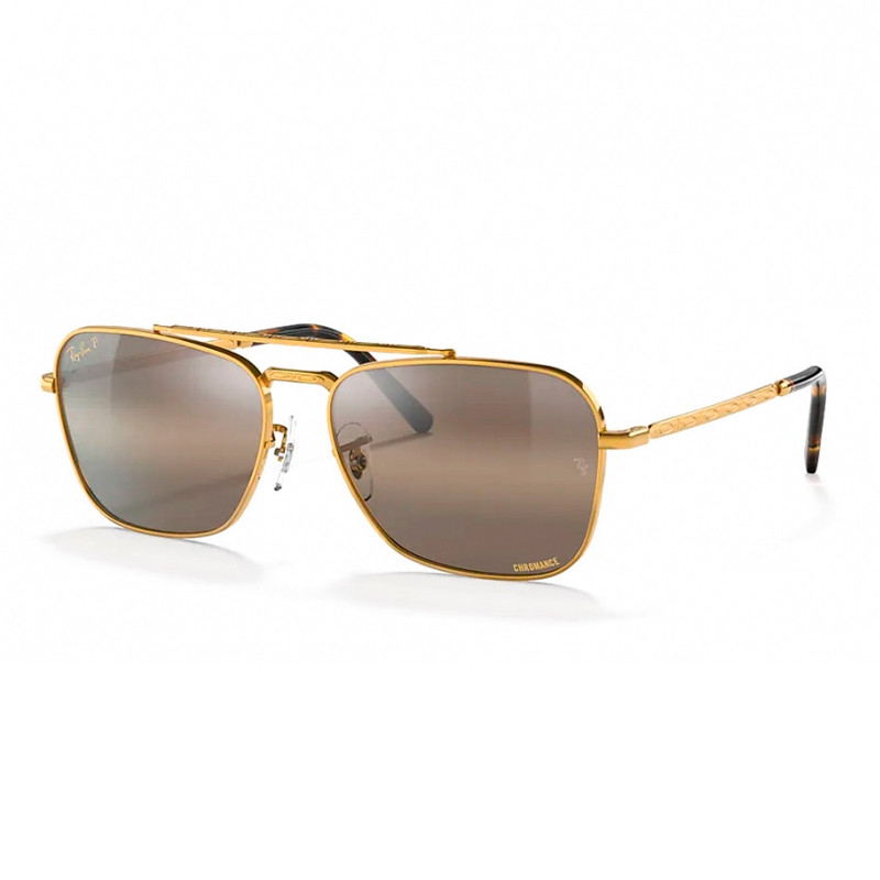 Ray-Ban Gold/Light/Brown Sunglasses Rb New Caravan Sunglasses
