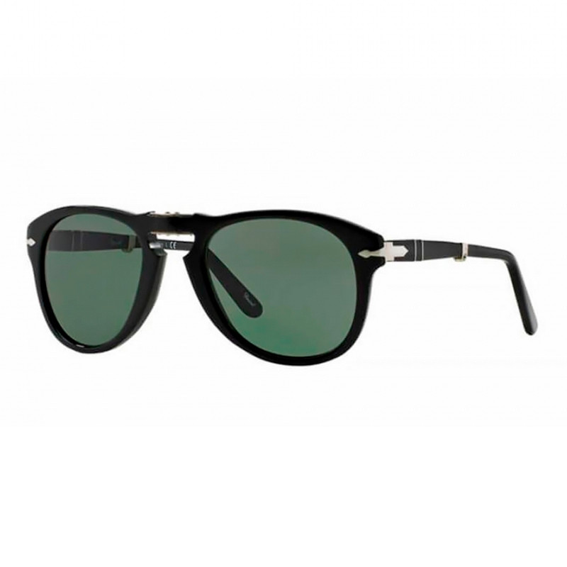 Persol Man Sunglass PO0714 714 - Original - Frame color: Black, Lens color: Green