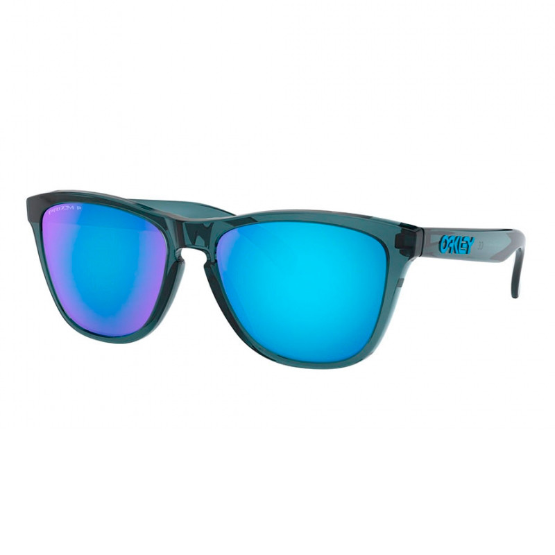 Oakley Frogskin Polarised Sunglasses - Crystal Black/Prizm Sapphire - Unisex One Size - Polycarbonite