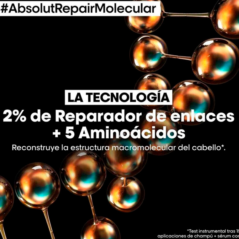 Loreal Professionnel Absolut Repair Molecular Shampoo Champú Absolut Repair Molecular, Apto Para Todo Tipo De Cabello Dañado