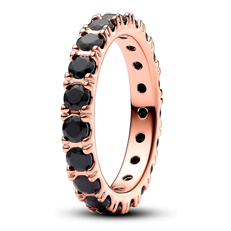 Pandora Anelli Anello Fila Eternity nero lucido 180050C02