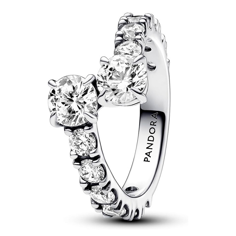 Pandora Silver Rings Superimposed Shiny Band Ring 193149C01
