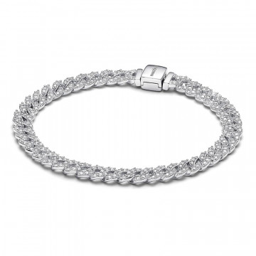 Bracciale a catena cubana con pavé senza tempo 593008C01