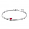 Bracelet Tennis Coeur Rouge Brillant 590041C02