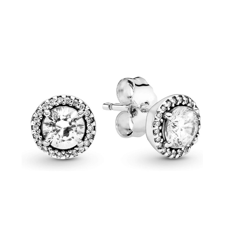 Pandora Silver Earrings Classic Elegance Sterling Earrings 296272Cz