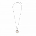 Collier pendentif cercles bicolores 389483C01