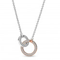 Pandora Signature Two-Tone Interlocking Circles Necklace 382778C01