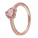 Anello cuore lucido rosa rialzato 188421C04